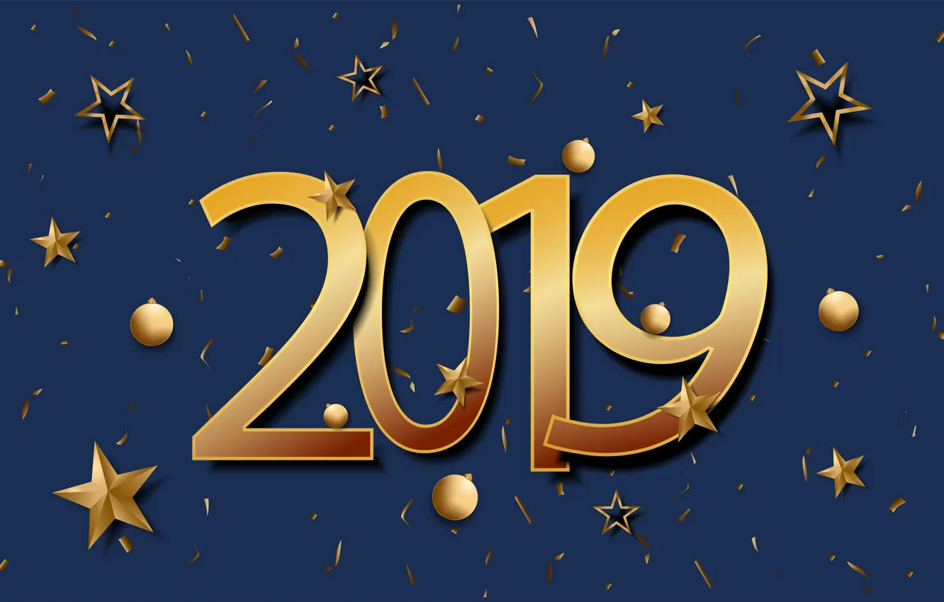 Фото обои фон, золото, Новый Год, цифры, golden, New Year, Happy, 2019