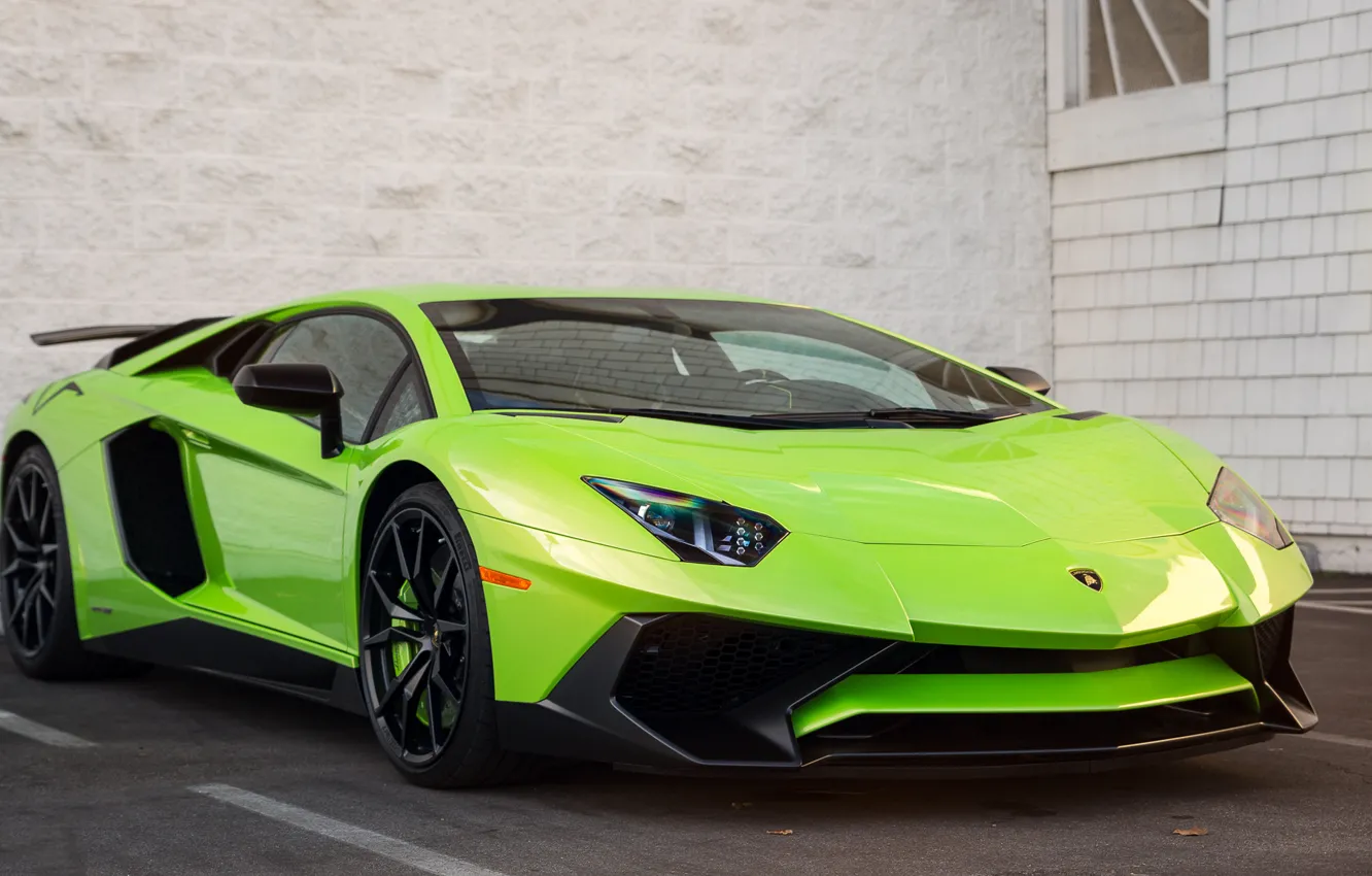 Фото обои Lamborghini, Green, Aventador, Superveloce, LP-750