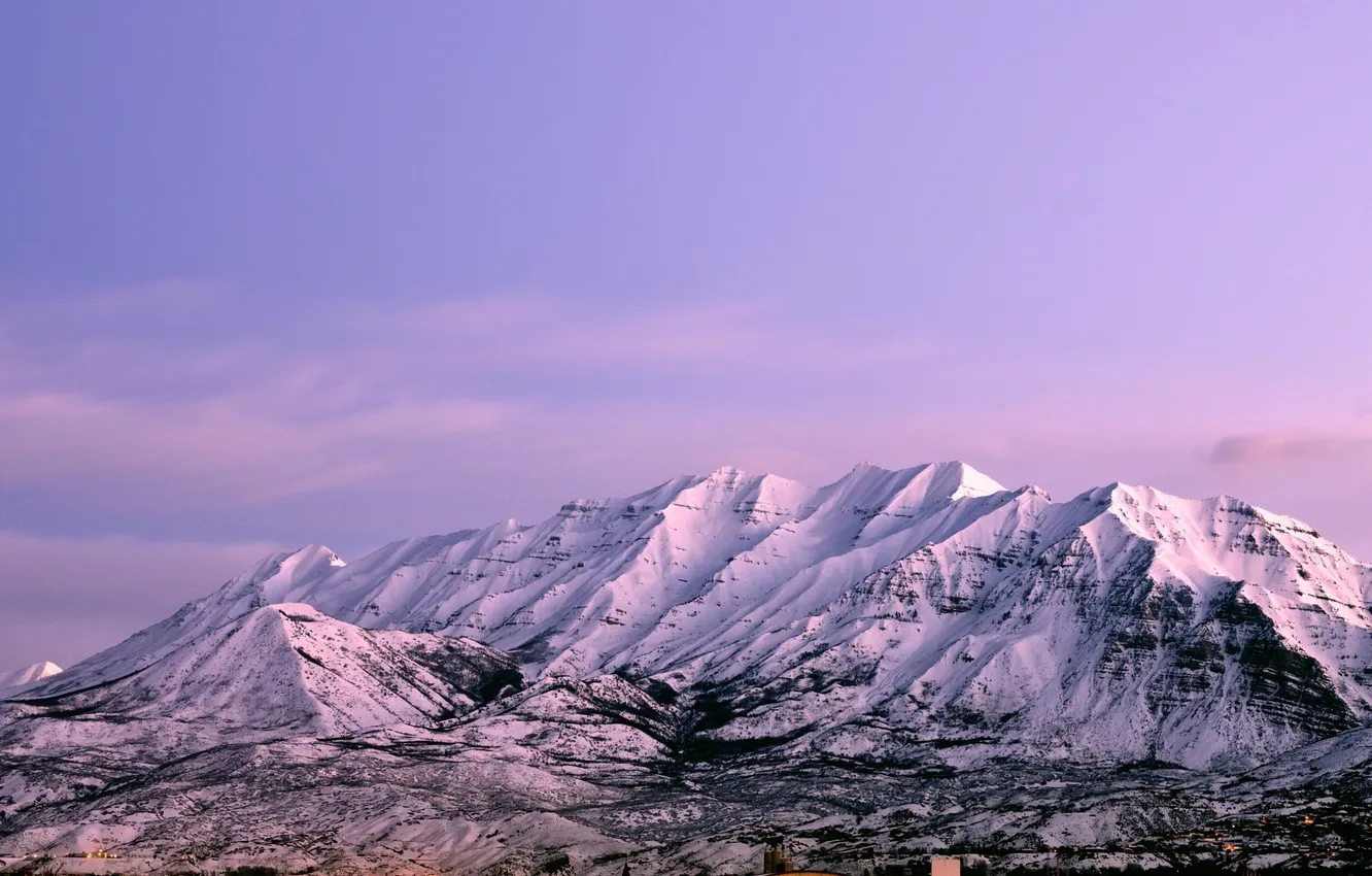 Фото обои снег, пейзаж, горы, природа, городок, альпийский, зима.