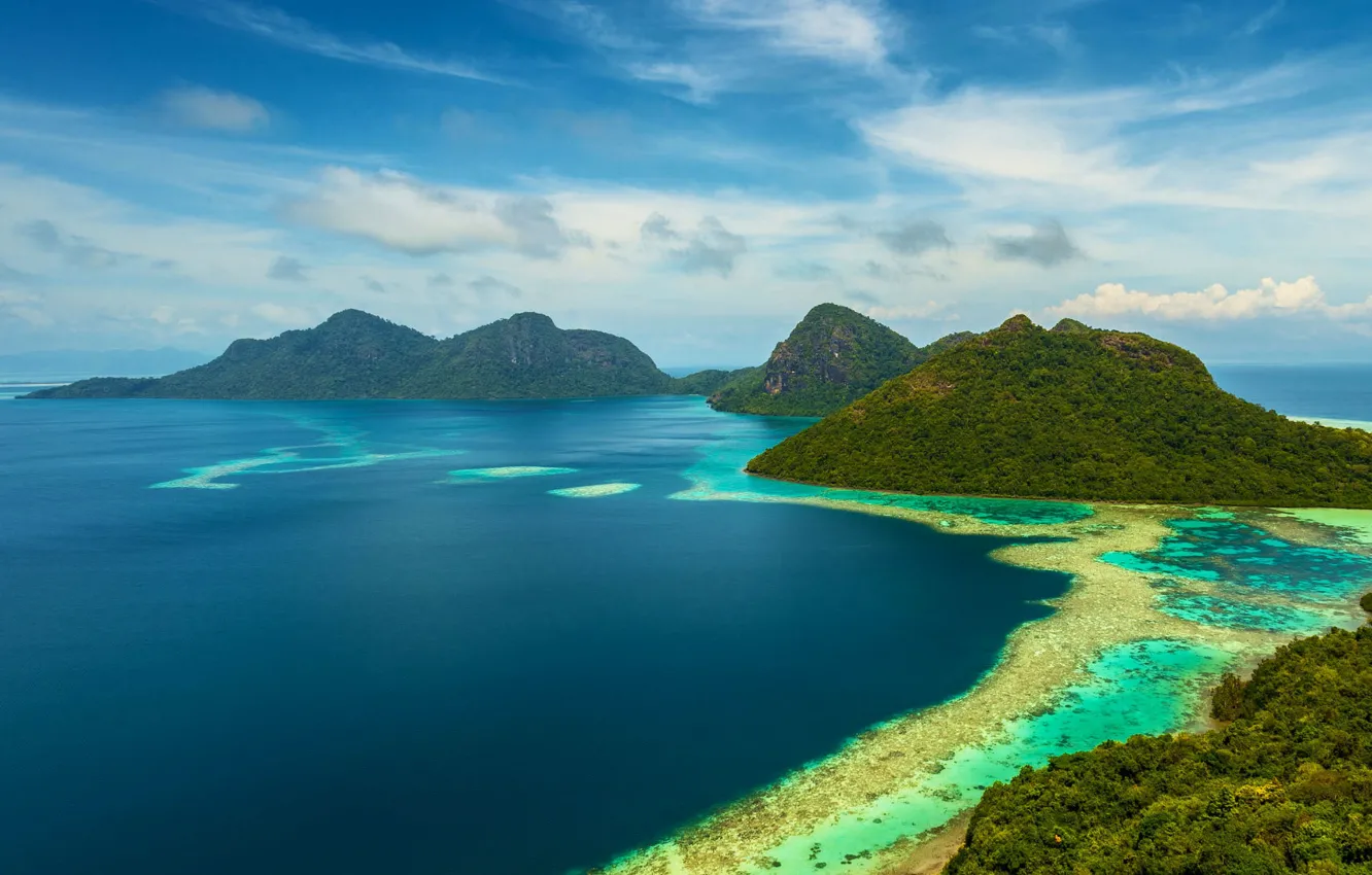Фото обои море, острова, Малайзия, Tun Sakaran Marine Park