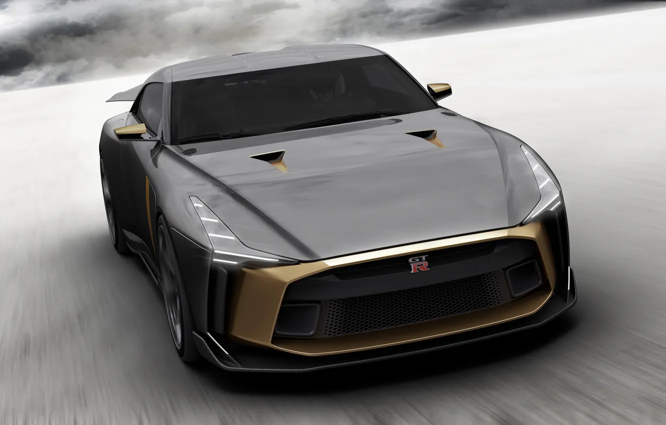 Фото обои Concept, Nissan, вид спереди, 2018, ItalDesign, GT-R50