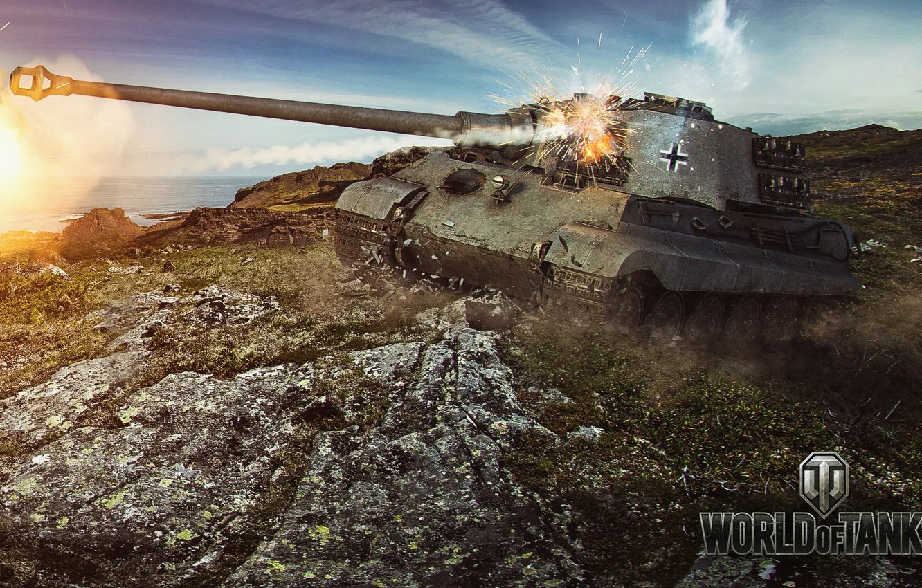 Фото обои Германия, танк, танки, Germany, WoT, Мир танков, Tiger II, tank