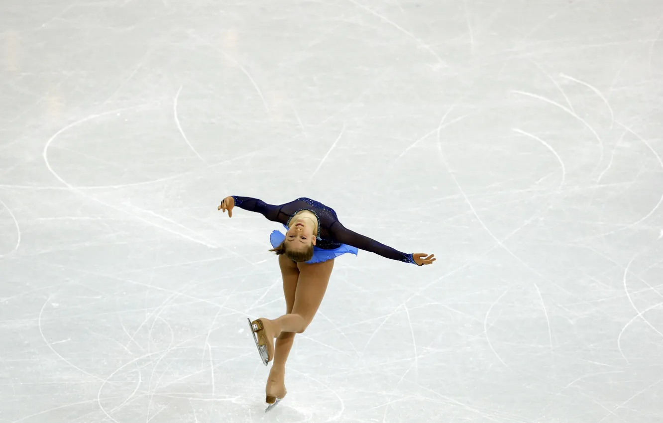 Фото обои лёд, фигурное катание, РОССИЯ, олимпийская чемпионка, Сочи 2014, Юлия Липницкая, фигуристка, Yulia Lipnitskaya