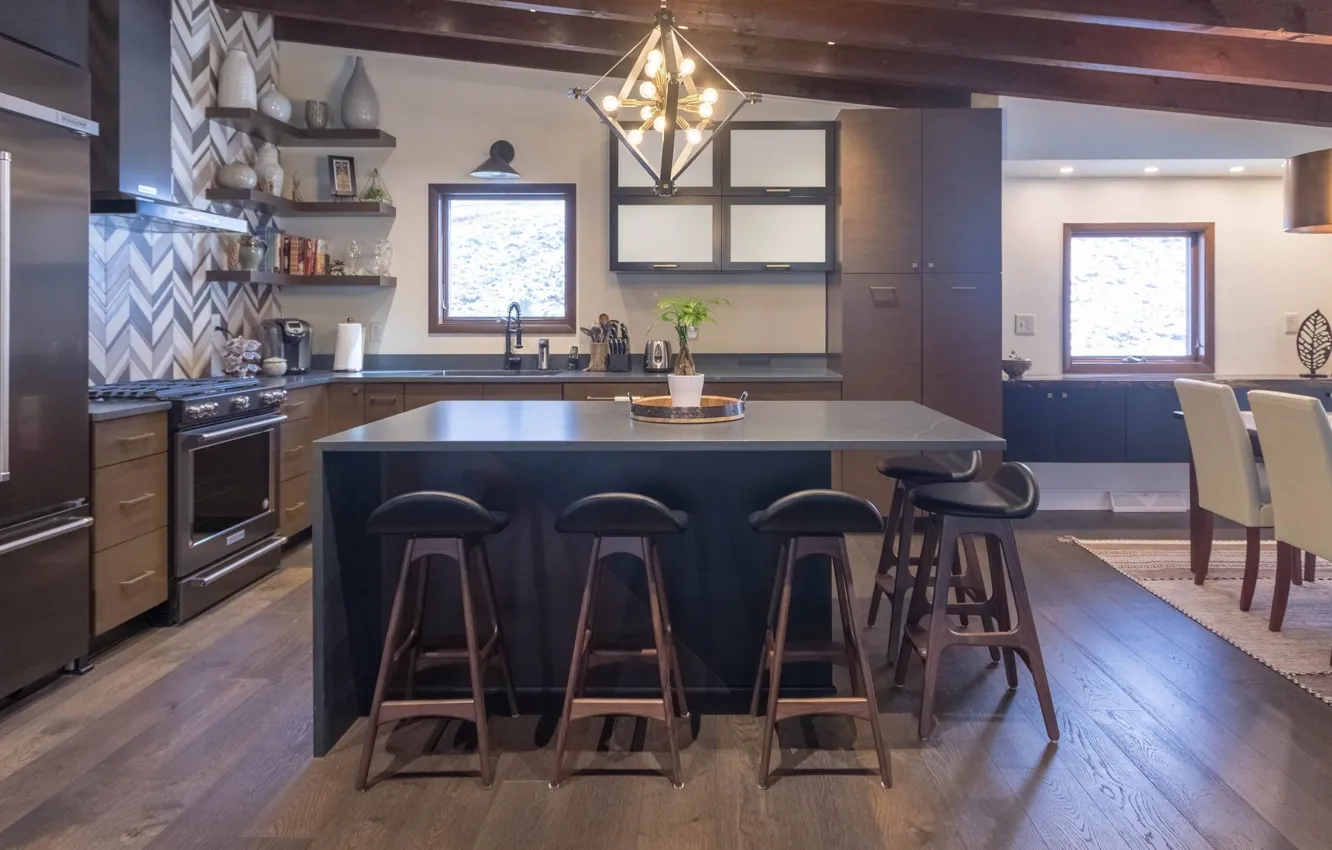 Фото обои дизайн, интерьер, кухня, столовая, Mid-Century Modern, kitchen Caroline McCrea, by DB design and Uptown design, …