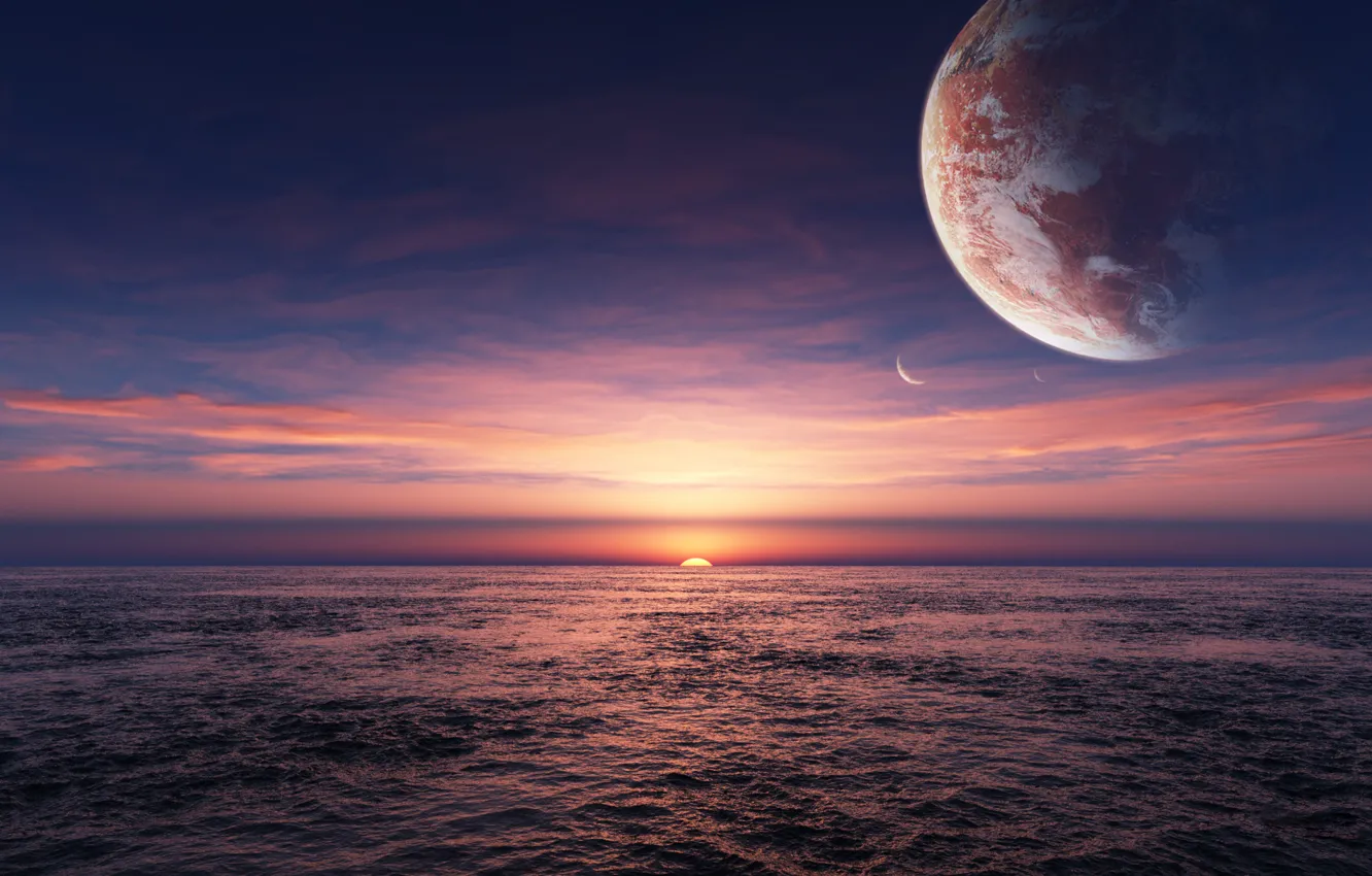 Фото обои море, планета, reticulum six