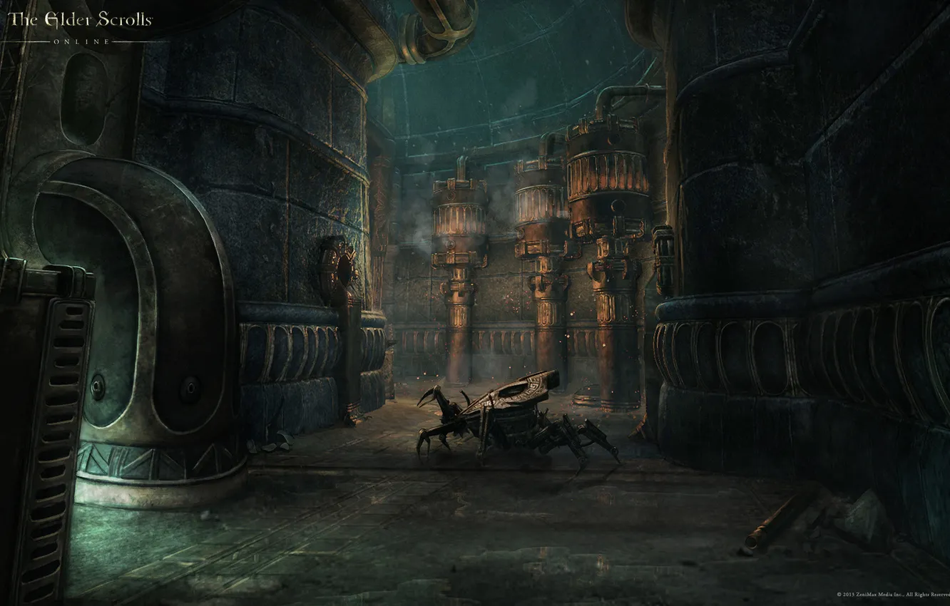Фото обои металл, робот, коридор, The Elder Scrolls Online