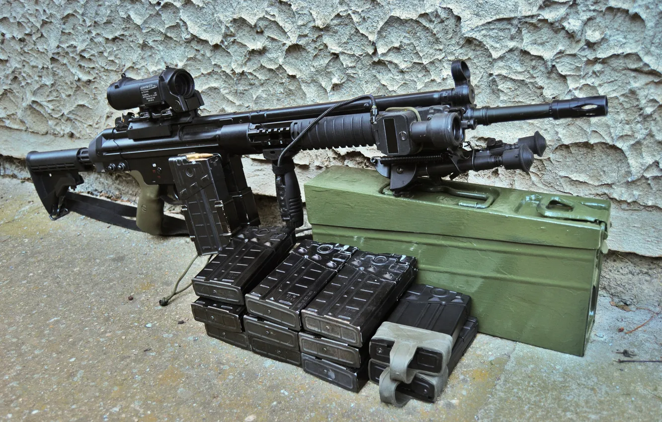 Фото обои оружие, винтовка, магазины, штурмовая, Heckler &amp; Koch, G3A3