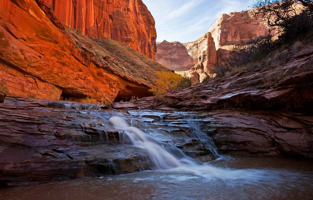 Фото обои река, скалы, каньон