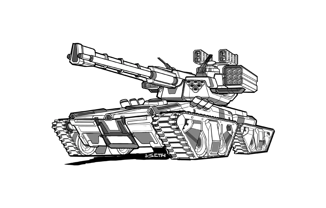 Фото обои tank, futuristic, heavy weapons
