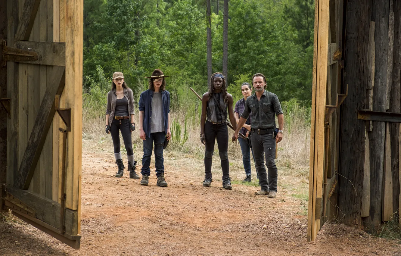 Фото обои забор, ворота, The Walking Dead, Season 7