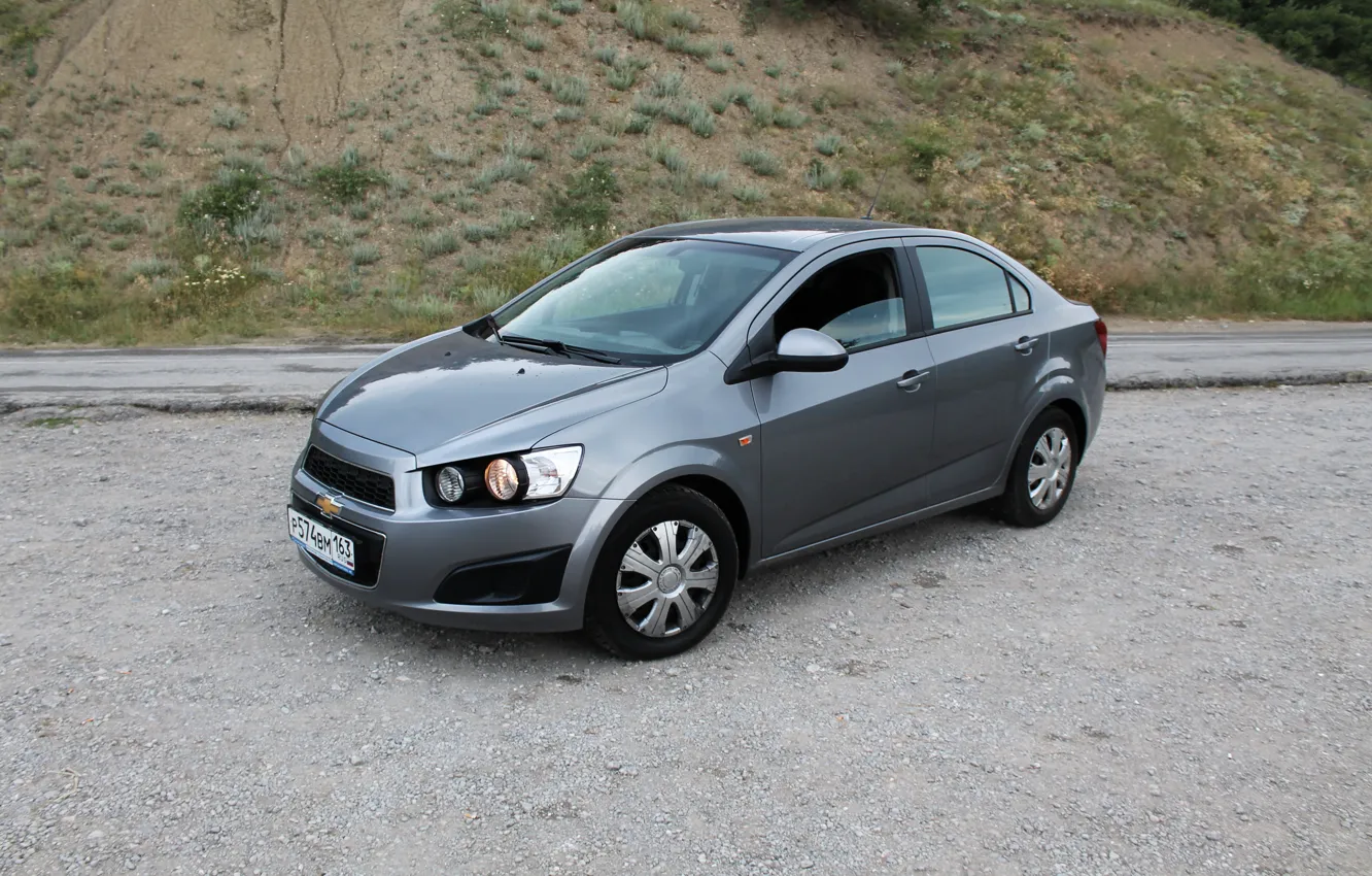 Фото обои горы, серый, Aveo, Chevrolet.