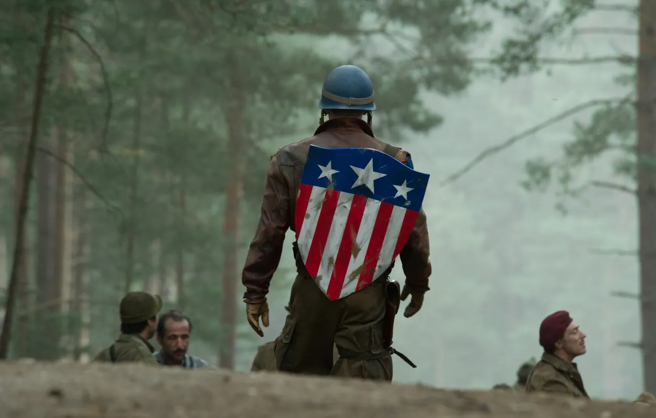 Фото обои герой, америка, щит, сша, супергерой, america, usa, Captain America