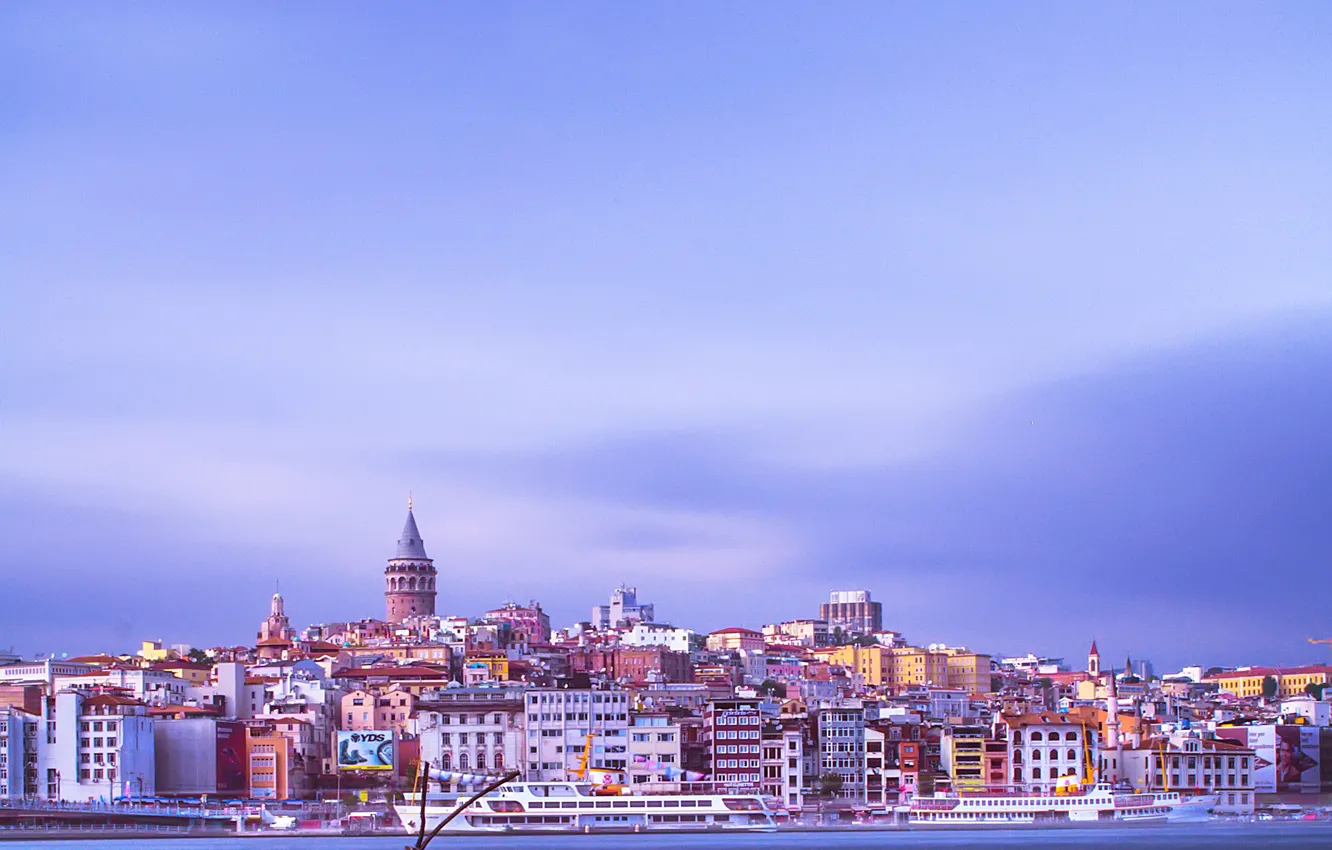 Фото обои башня, дома, Стамбул, Турция