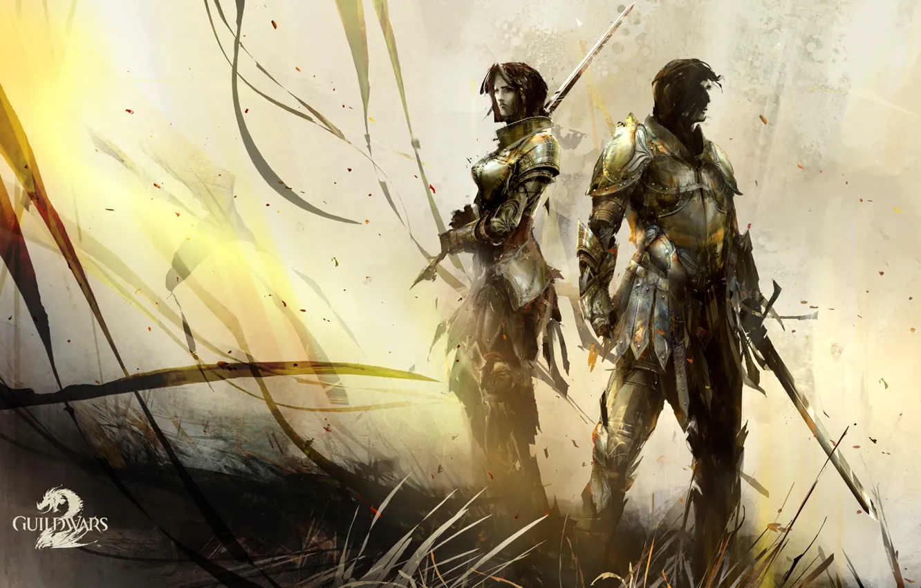 Фото обои игры, акварель, компьютерные игры, guildwars