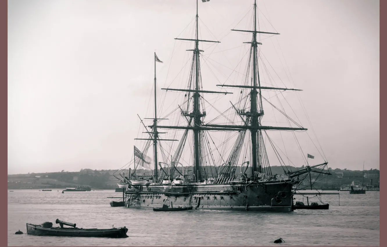 Фото обои ретро, корабль, парусный, 1902 год, swiftsure