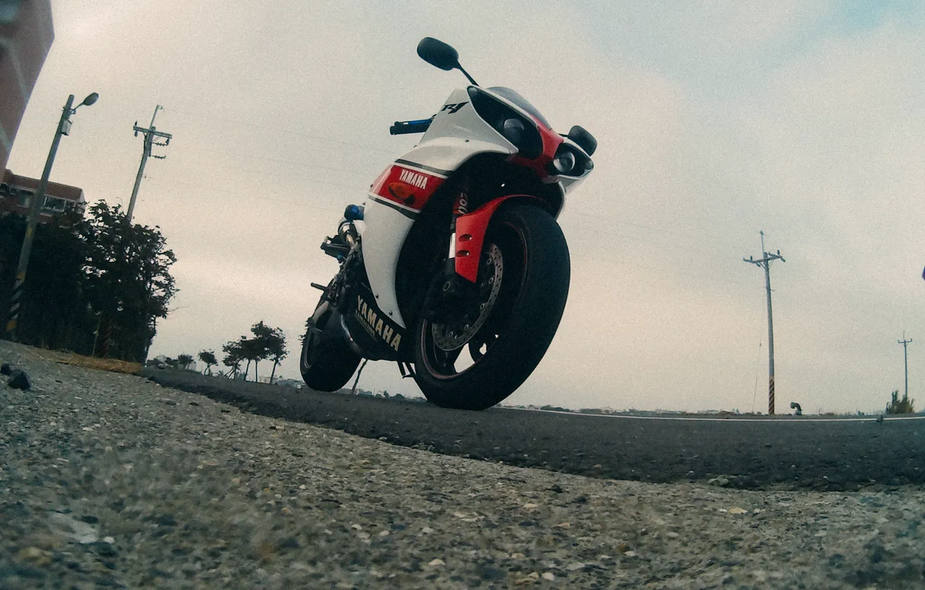 Фото обои Red, Yamaha, White, YZF-R1