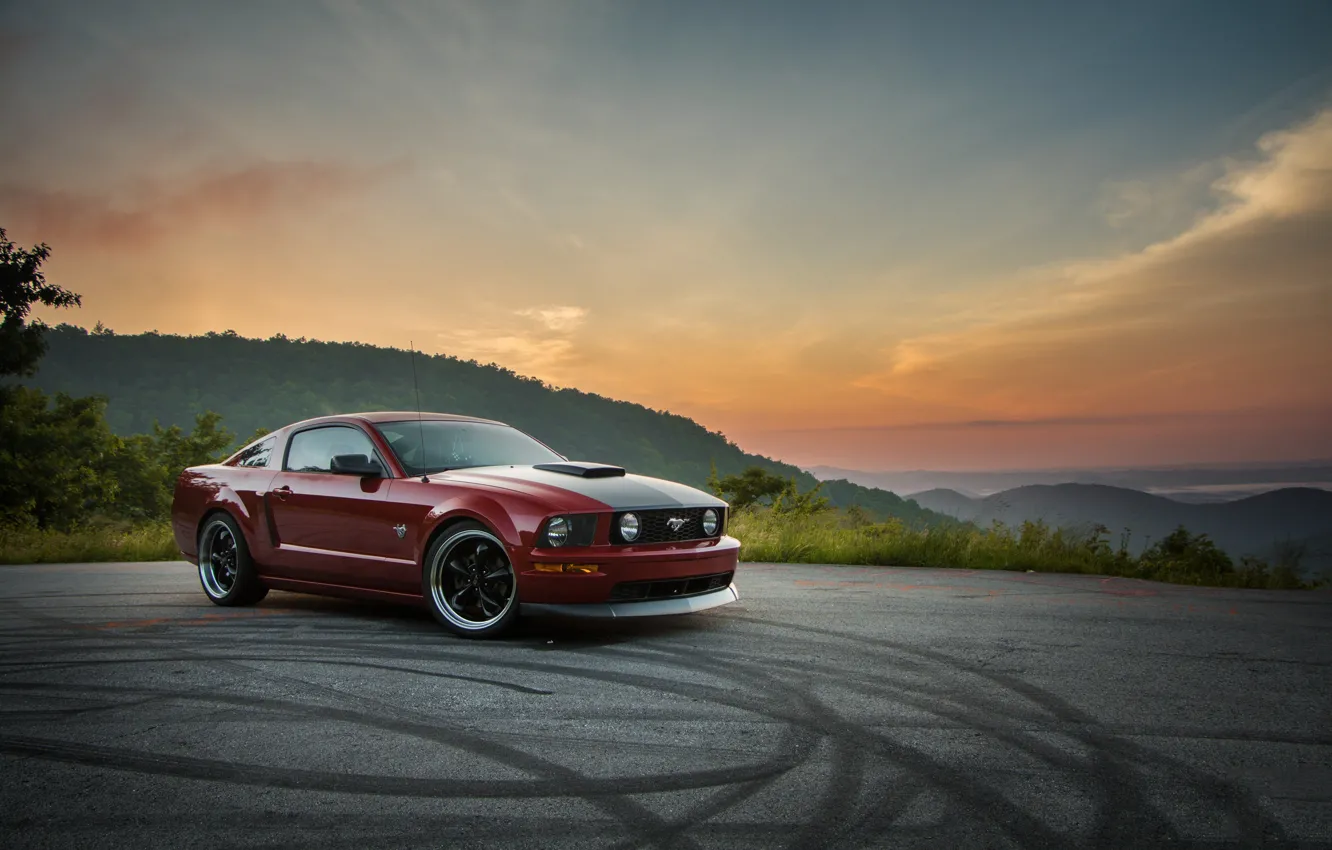 Фото обои Mustang, Ford, Sunset, GT