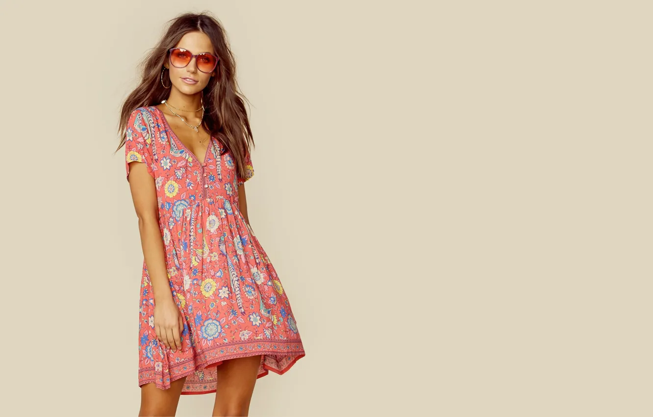 Фото обои girl, dress, model, glasses