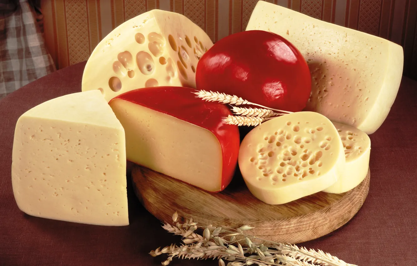 Фото обои сыр, доска, разные, сорта