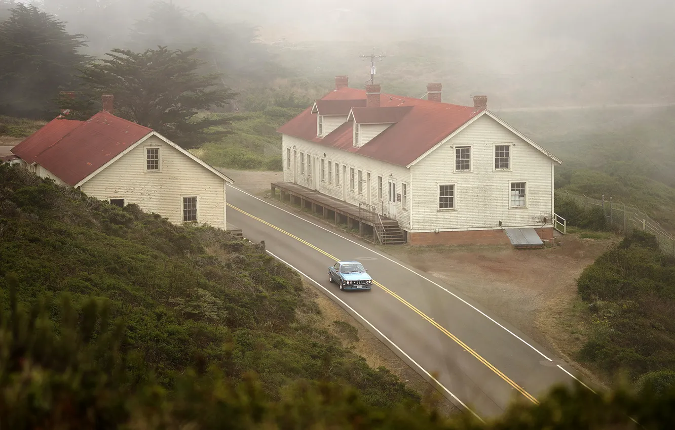 Фото обои дорога, деревья, дома, автомобиль, San Francisco