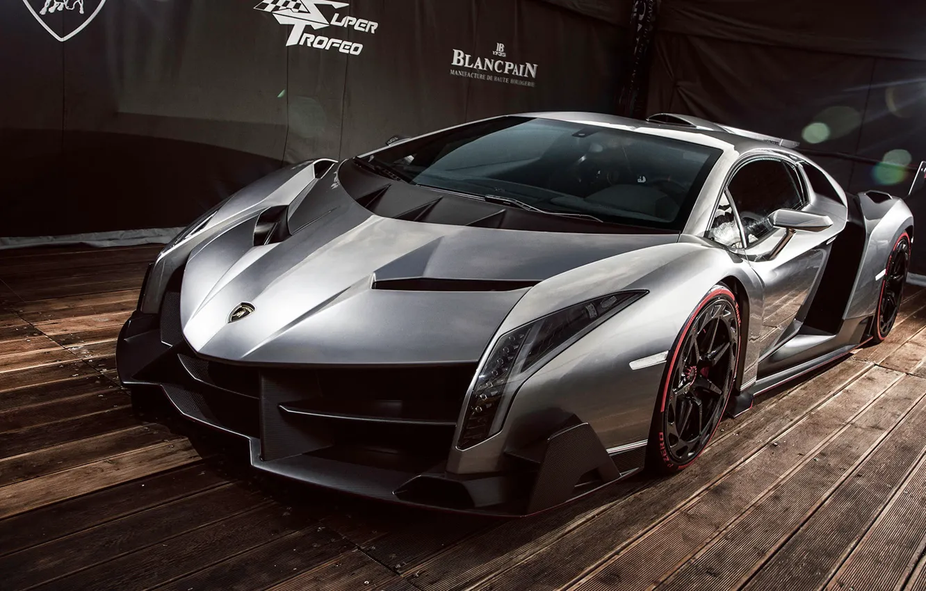 Фото обои Lamborghini, суперкар, передок, 2013, Veneno, юбилейный, Венено, эксклюзивный