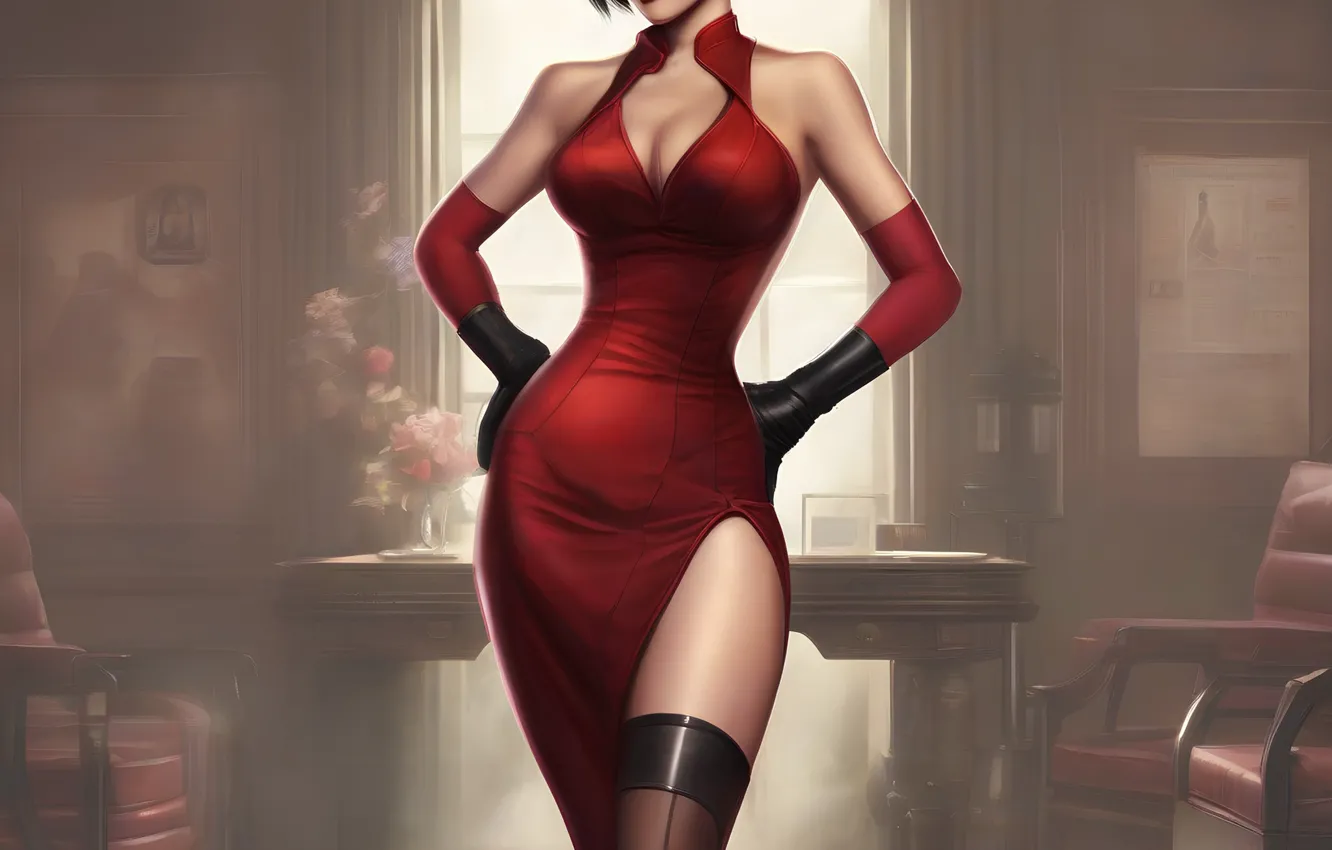 Фото обои stockings, pin up, ada wong