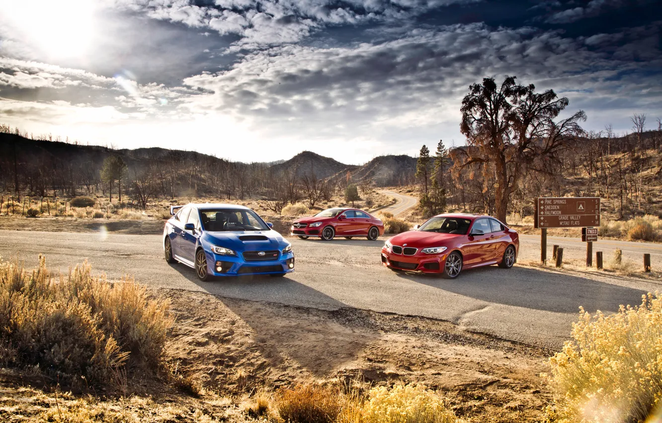 Фото обои бмв, Subaru, BMW, Mercedes, мерседес, субару