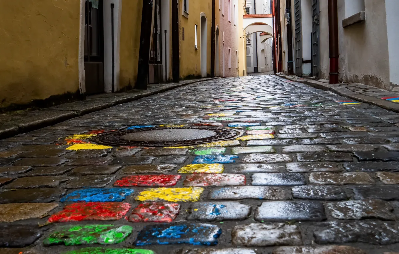 Фото обои город, улица, брущатка, Passau