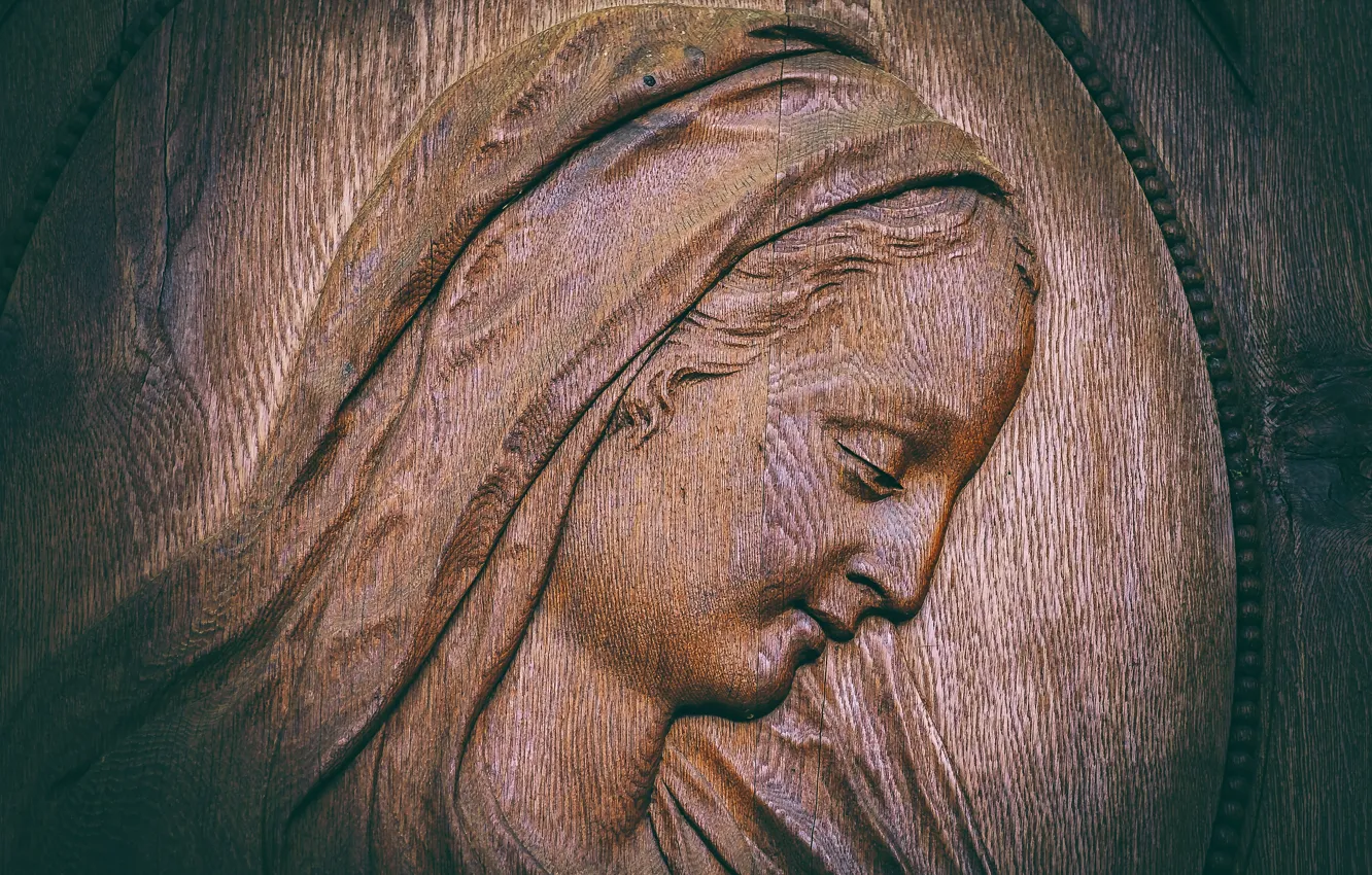 Фото обои лицо, Мария, древесина, религия, вера, резьба по дереву, входной диапазон, санкт-блеза