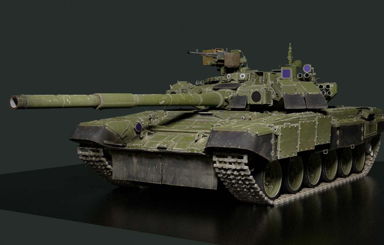 Фото обои СССР, Основной боевой танк, Вариант Т-90А, Т-90А с резиной Т-80У