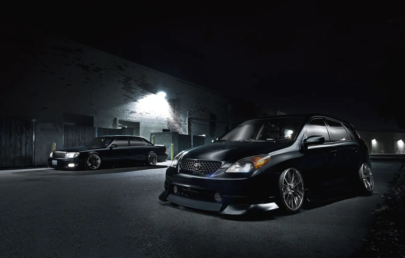 Фото обои Lexus, Toyota, black, front, stance, 400