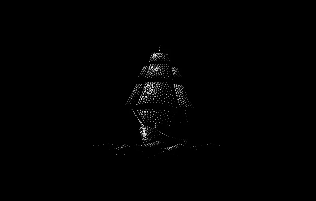 Фото обои waves, minimalism, digital art, artwork, numbers, black background, letters, Ship