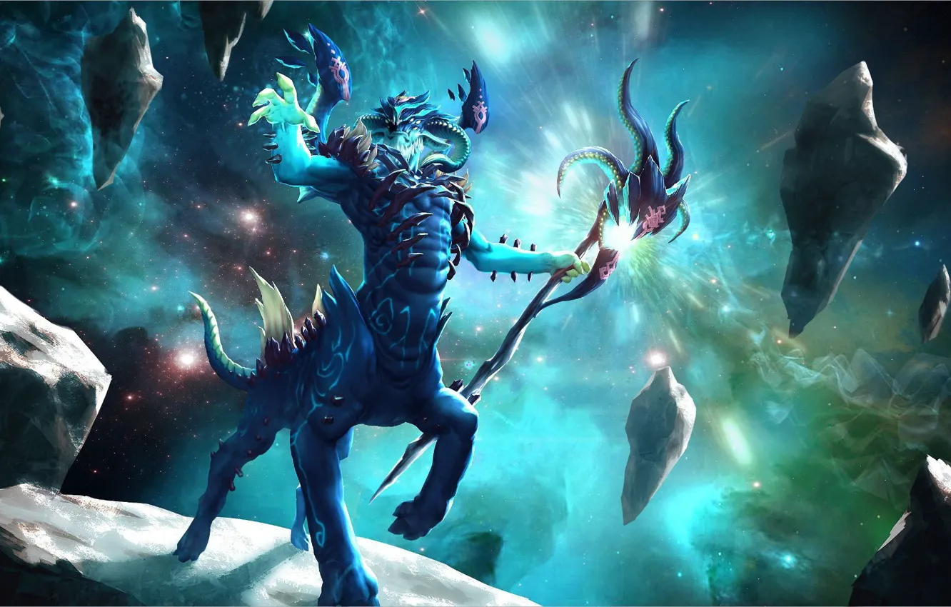 Фото обои Космос, Посох, Dota 2, Дота 2, Leshrac, Лешрак