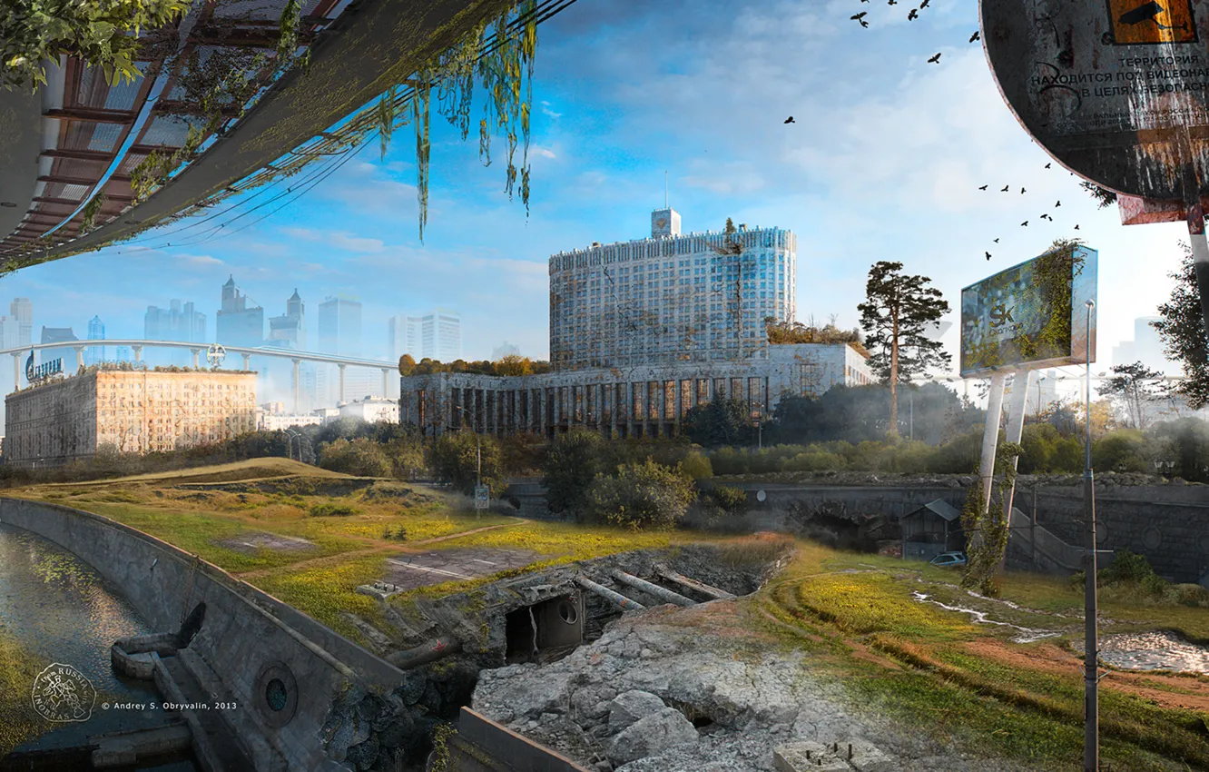 Фото обои город, апокалипсис, Москва, разруха, пустош, Skolkovo-St.Petersburg II