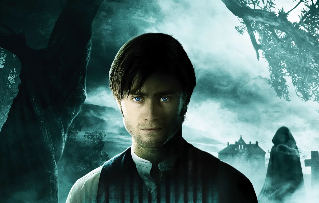 Фото обои Англия, призрак, триллер, Дэниэл Рэдклифф, поместье, Daniel Radcliffe, привидение, The woman in black