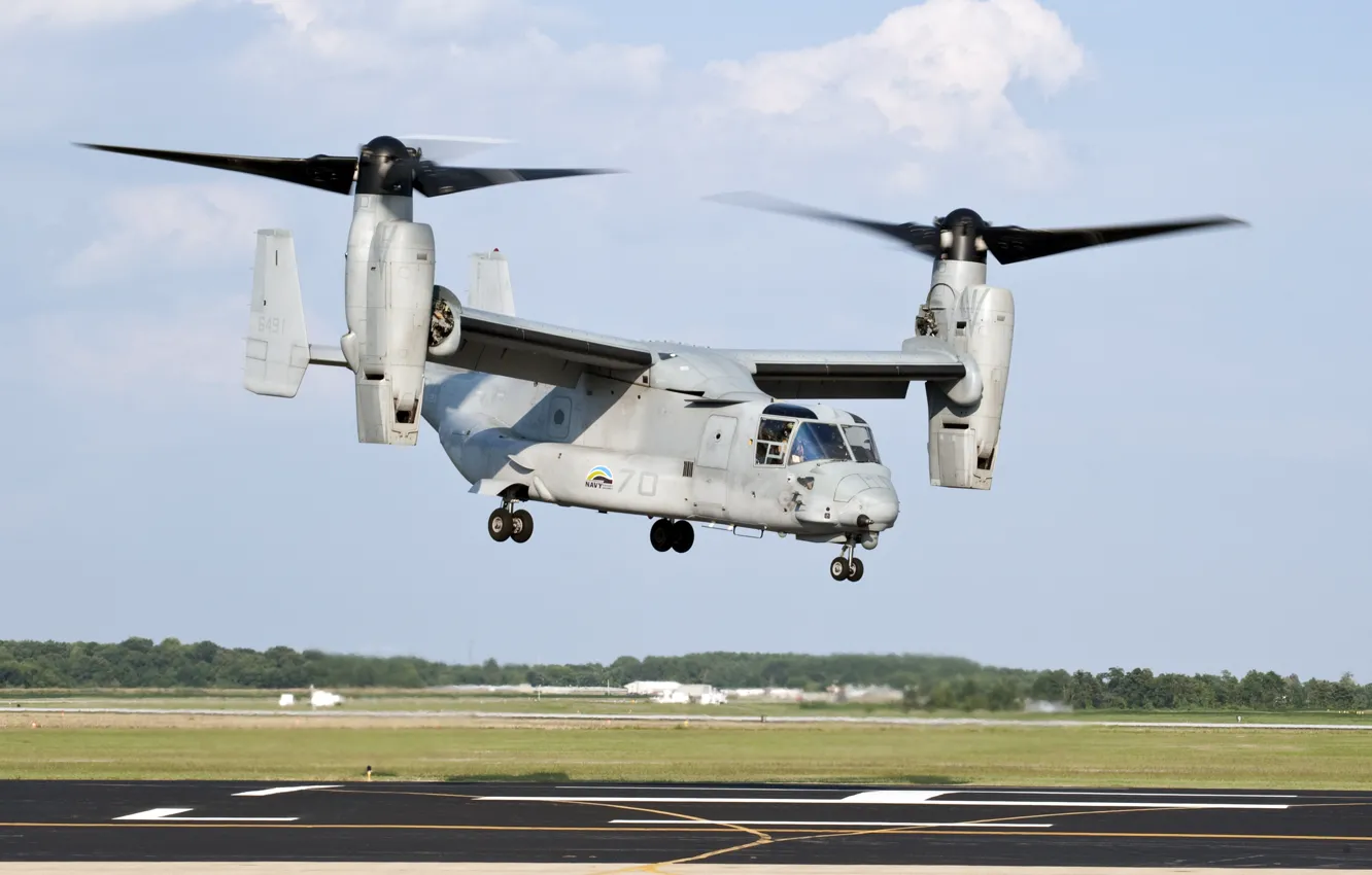 Фото обои аэродром, взлет, конвертоплан, U.S. Marine Corps, MV-22 Osprey