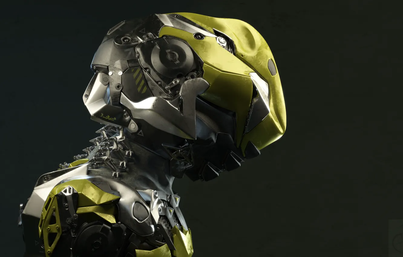 Фото обои фон, арт, шлем, sci-fi, фантастика. броня