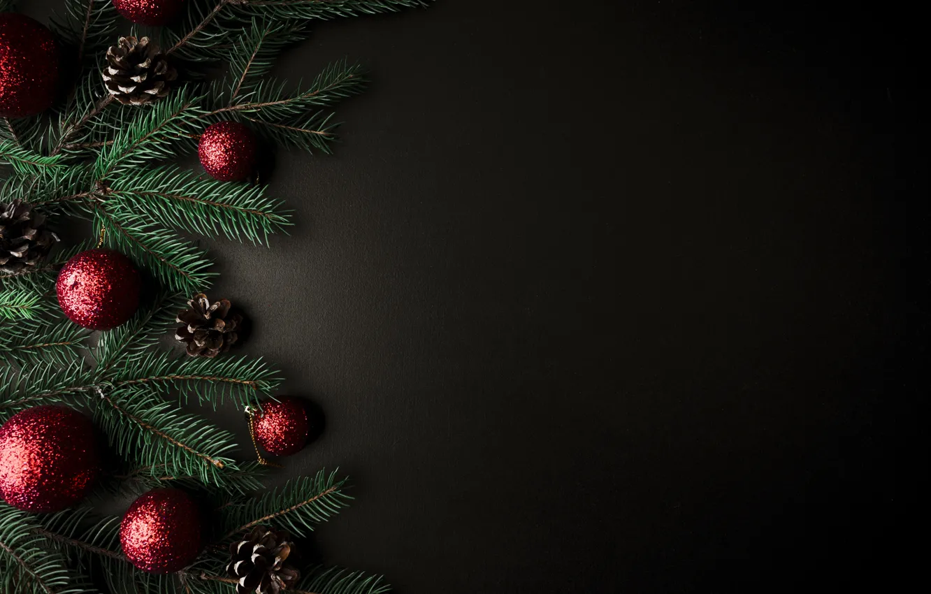 Фото обои шары, елка, Новый Год, Рождество, Christmas, balls, New Year, decoration