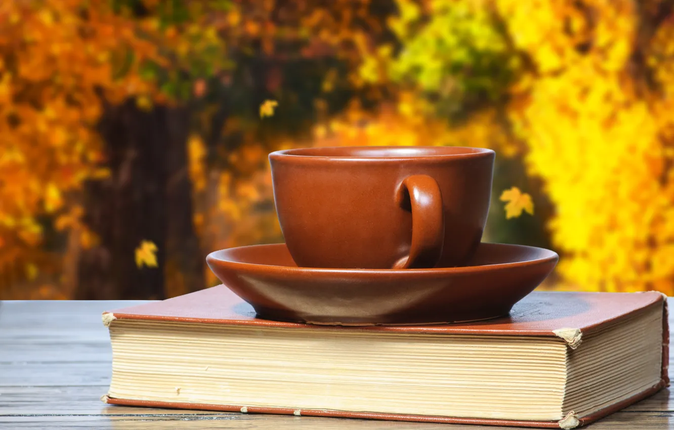 Фото обои осень, кофе, чашка, книга, cup, coffee, books