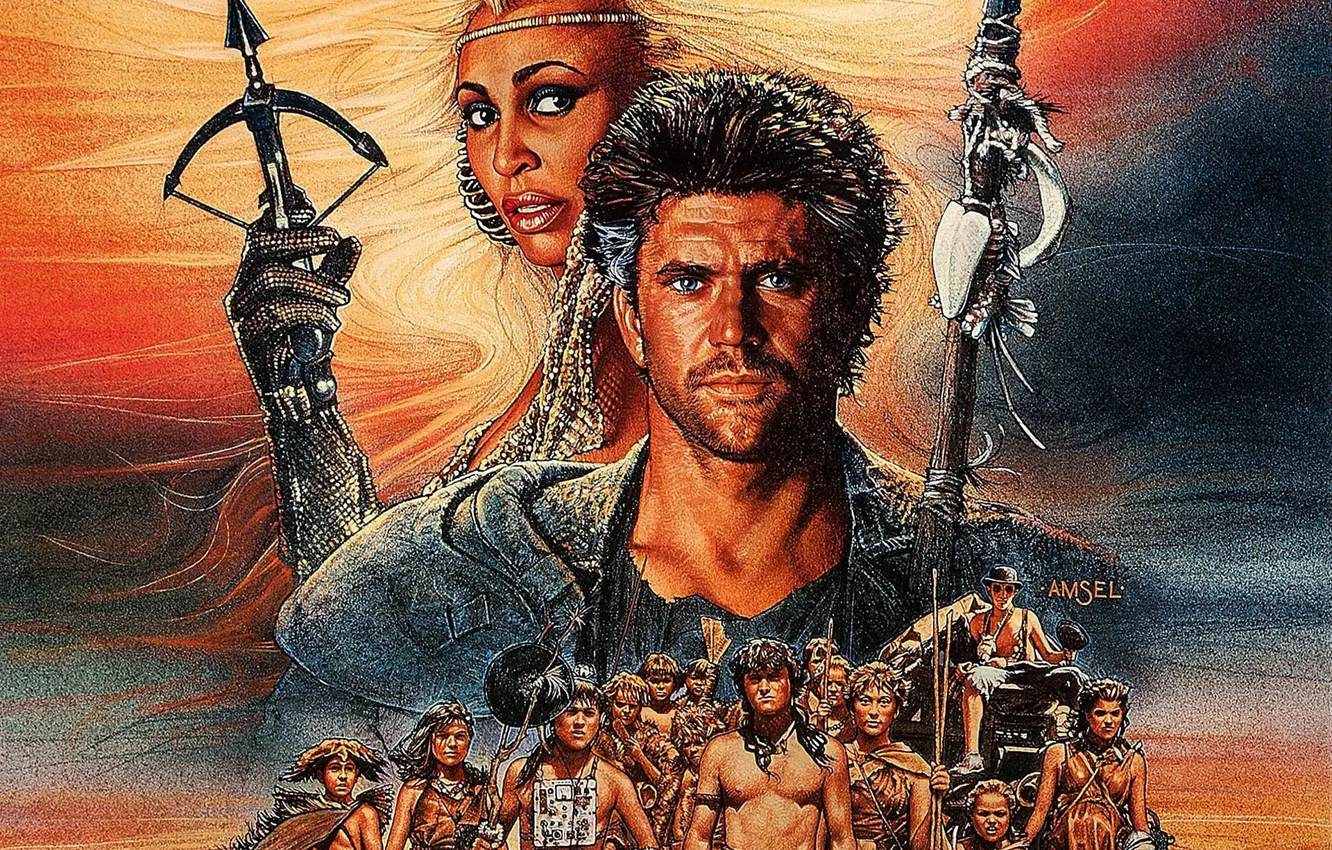 Фото обои Мэл Гибсон, Mel Gibson, MAD MAX, Тина Тёрнер, Безумный Макс 3: Под куполом грома, Mad …