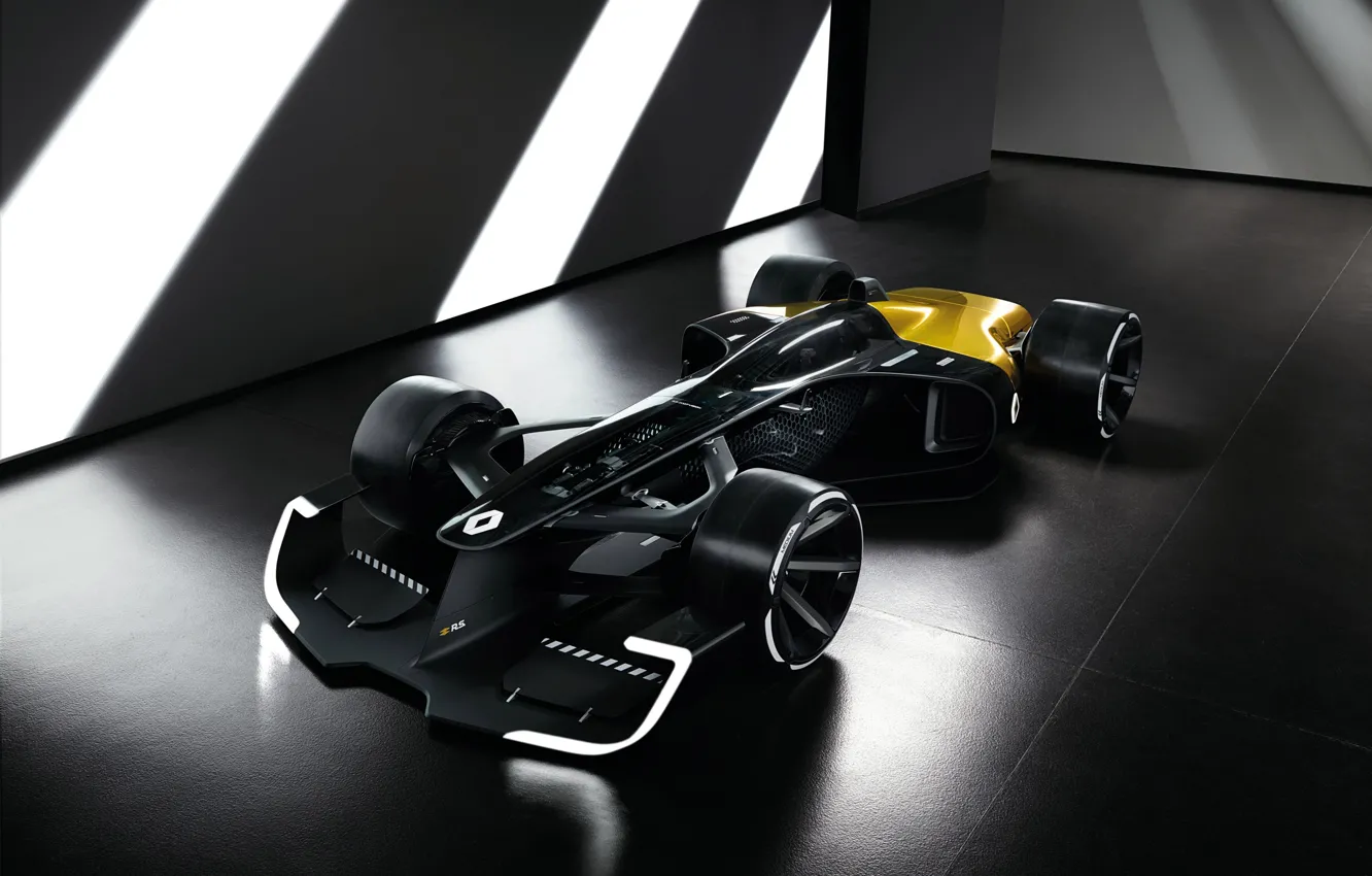 Фото обои car, Renault, sport, black, yellow, race, speed, Renault RS 2027 Vision