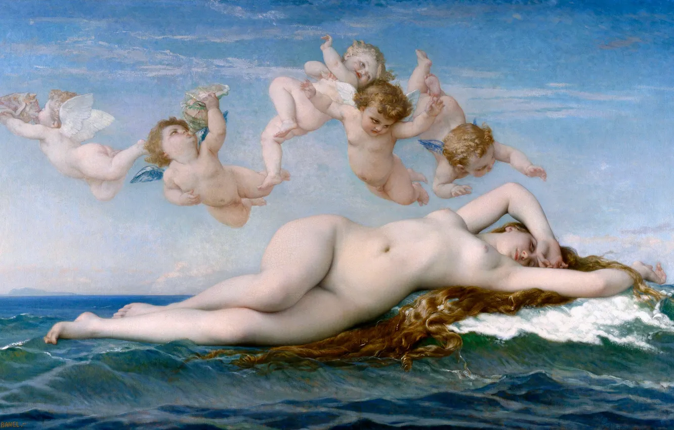 Фото обои 1863, Рождение Венеры, Александр Кабанель, Alexandre Cabanel, The Birth of Venus