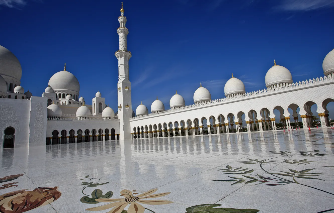 Фото обои Abu Dhabi, ОАЭ, Мечеть шейха Зайда, Абу-Даби, UAE, Sheikh Zayed Grand Mosque
