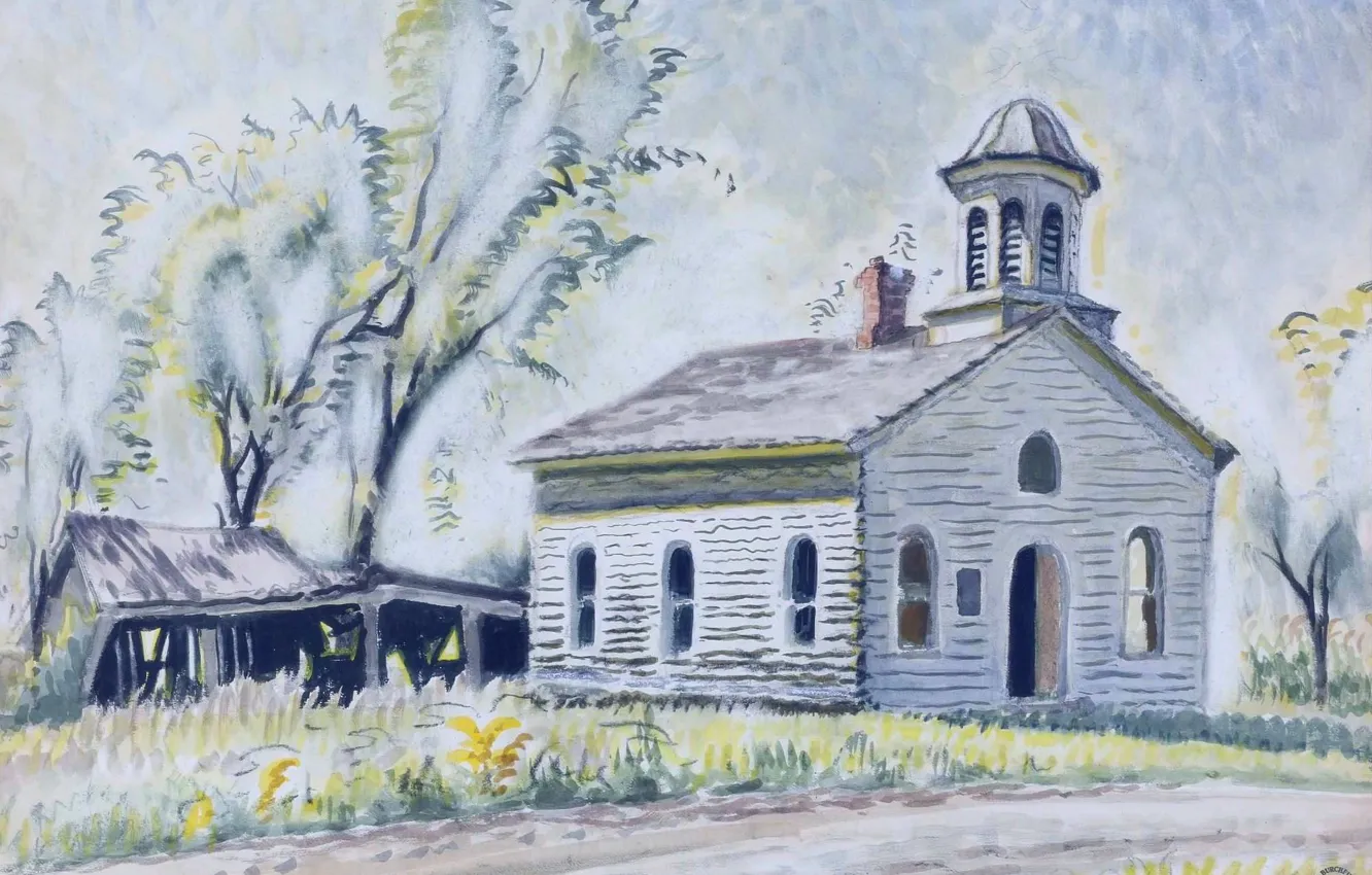 Фото обои 1952, Charles Ephraim Burchfield, Church North of East Otto