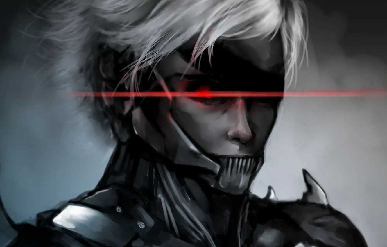 Фото обои глаз, арт, повязка, парень, MGS, Metal Gear Solid, Raiden, Rising