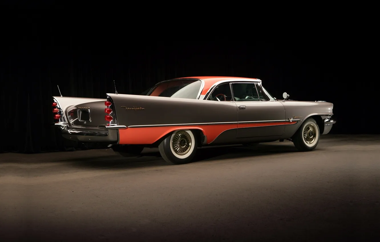 Фото обои полумрак, классика, вид сзади, 1957, hardtop, красивая машина, 2-door, desoto