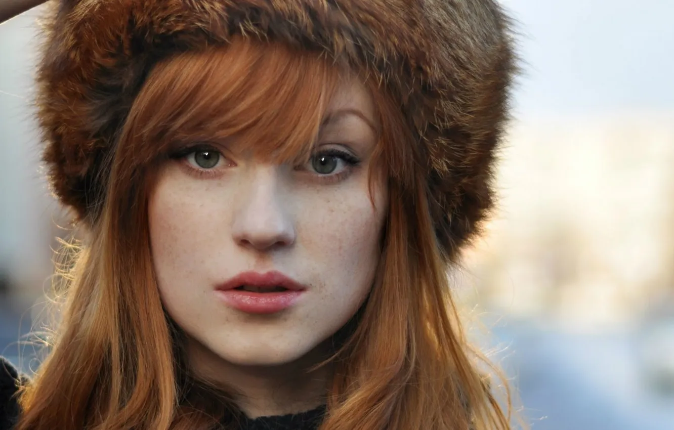 Фото обои redhead, look, freckles