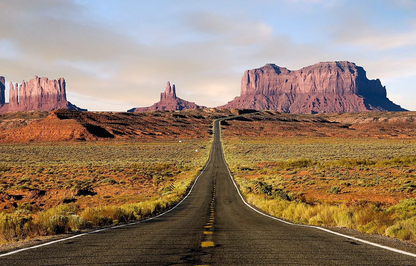 Фото обои usa, arizona, monument valley, Road to the Desert