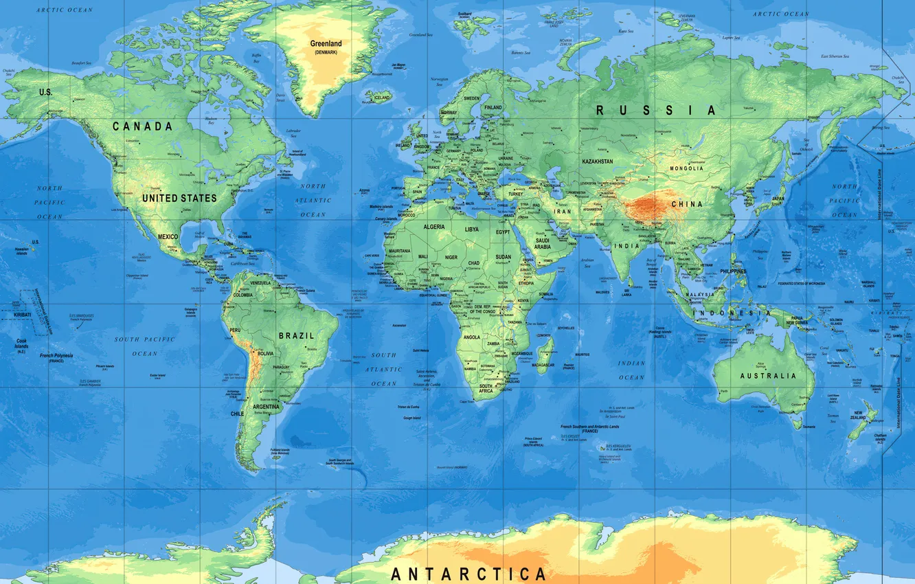 Фото обои World, Atlas, Geographic, World map