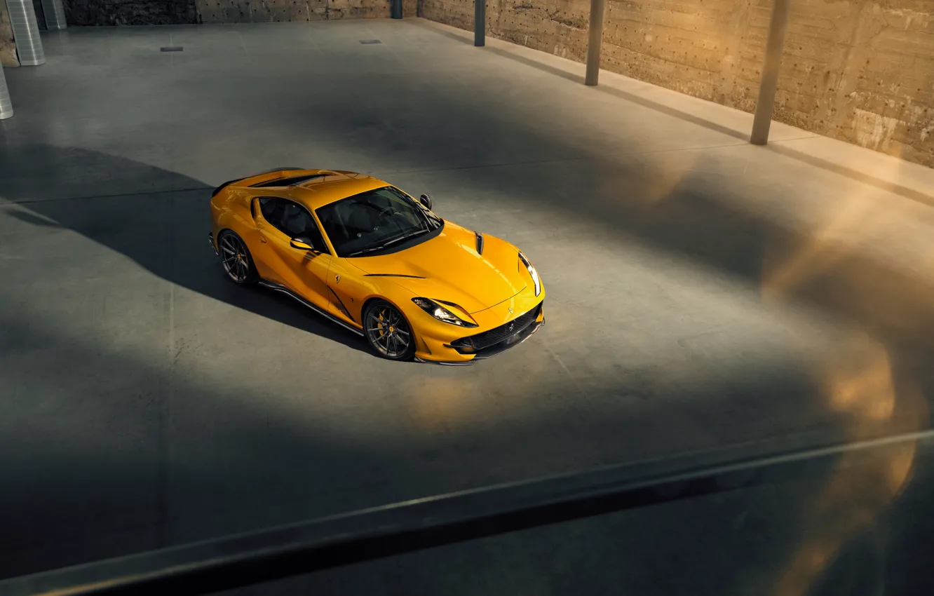 Фото обои машина, жёлтый, фары, Ferrari, диски, стильный, спортивный, Superfast
